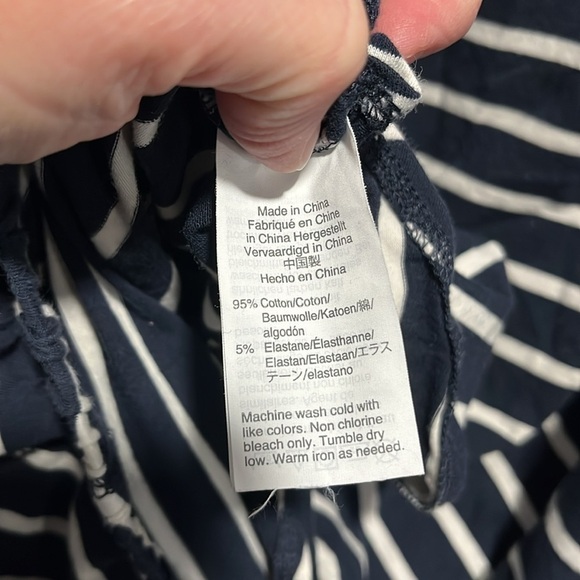 J Crew Unionsuit Onesie Pajamas Navy Stripe Red Jersey Cotton Loungewear EUC - Picture 10 of 10
